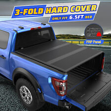 6.5ft 3-fold Fiberglass Hard Tonneau Cover For 2015-2023 Ford F-150 Truck Bed
