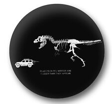 Tire Cover Pu Leather Jurassic T-rex Chasing Jeep Fits 27-33 Inch Diameter