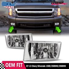 Fog Lights For 07-14 Chevy Silverado 1500 2500 Clear Bumper Driving Front Lamps