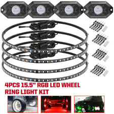 4x 15.5 Rgb Wheel Ring Light Rim Light Truck Rgb Led Rock Lights Motorcycle