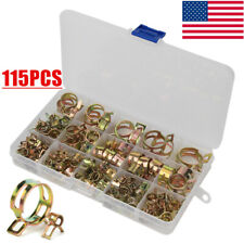 115pcs 6mm-22mm Spring Clips Fuel Vacuum Hose Pipe Clamps Assortment Kit