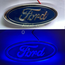 6 Inch 4d Led Blue Light Front Grille Rear Emblem Badge For Ford Focus Mondeo