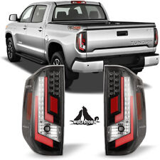 Red Led Bar Drl Tail Lights Assembly For 2014-2021 Toyota Tundra Rear Lamps Pair