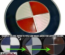 Carbon Fiber White Red Vinyl Sticker Overlay Complete Set Fits Bmw Emblems
