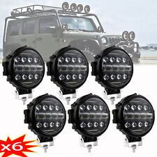 6x 7 Round Led Work Light Bar Drl Combo Pods Off Road Driving Lights 4wd Black