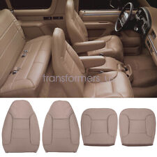 For 1992-1996 Ford Bronco Driver Passenger Side Leather Seat Cover Mocha Tan