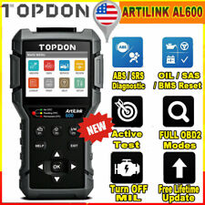 Topdon Al600 Abs Srs Diagnostic Tool Car Full Engine Obd2 Scanner Code Reader
