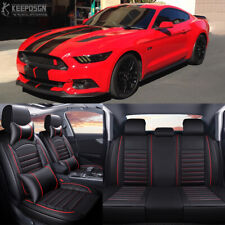 For Ford Mustang Seat Cover Luxury Pu Leather 5 Seat Full Set Front Rear Cushion