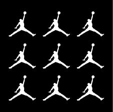 Air Michael Jordan Jumpman Logo Vinyl Decal Mj Die Cut Sticker Set Of 9