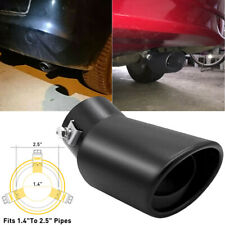Bend Exhaust Muffler Tail Pipe Tip Tail Throat Black Stainless Steel Universal