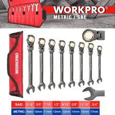 Workpro 8pc16pc Ratcheting Combination Wrench Set Flex-head Sae Metric Wrenches