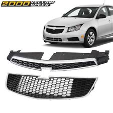 Front Bumper Upper Lower Grille Pair Set Of 2 Fit For 2011-2014 Chevy Cruze