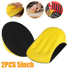 2pcs 5 Mouse Round Foam Hand Sanding Block Hook Loop Backing Sander Disc Pad