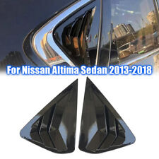 For Nissan Altima Sedan 2013-2018 Pair Gloss Black Side Window Louver Cover Trim