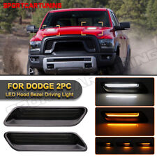 For Dodge Ram Classic 1500 Led Dynamic Hood Lamp Side Hood Bezel Driving Light