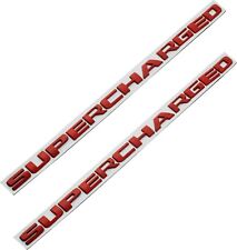 2x Supercharged Letter Emblem Metal Badges Nameplate Logo Red