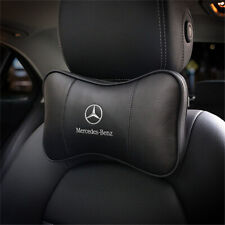 New 2pcs Car Black Neck Pillow Breathe Cushion Headrest Pillow For Mercedes-benz
