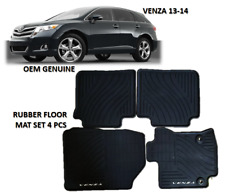 Rubber Floor Mat Set 4 Pcs Venza Toyota Oem Genuine All Weather Black Whit Logo