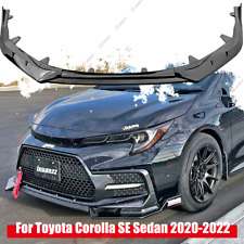 For Toyota Corolla Se Sedan 2020-2022 Front Bumper Lip Splitter Glossy Black Kit