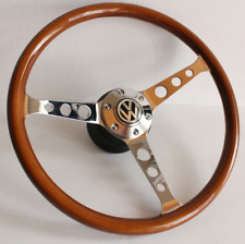 Steering Wheel Wood Chrome Fits For Vw Beetle 1200 1300 1302 1303 1600 1970-1979