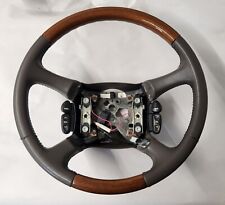2002 Escalade Tan Leather Steering Wheel Woodgrain W Radio Control Buttons