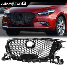 Fit For 2017-2019 Mazda 3 Axela Front Bumper Grille Grill Honeycomb Glossy Black