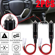 2 Pack 12-24v Fused Led Light Cigarette Lighter Male Plug Replacement With Leads