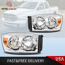 For 2006-2008 Dodge Ram 1500 2500 3500 Headlights Crystal Head Lamps Leftright