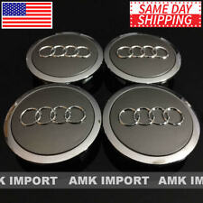 4x Pc Gray Wheel Rim Replacement Center Hub Caps For Audi 69mm 4b0601170a Chrome