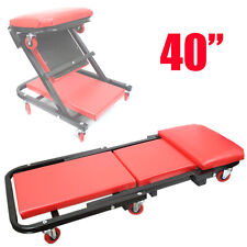 40 Foldable Z Creeper Seat Rolling Chair Mechanics Shop Garage Work Stool Red