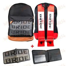 New Jdm Bride Racing Seat Cloth Backpack Red Harness Strap Racing Fabric Wallet