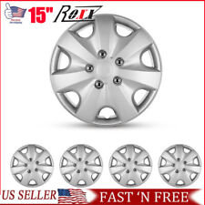 15 Set Of 4 Silver Wheel Covers Full Rim Snap On Hubcaps For R15 Tiresteel Rim