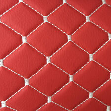 Stitched Vinyl Synthetic Leather Auto Upholstery Material 2x2 5x5cm Rhombus