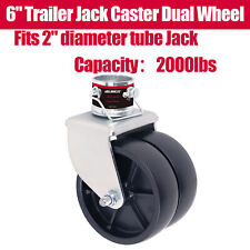6 Swivel Trailer Jack Wheel 2000 Lbs Dual Wheel Jack Caster Replacement