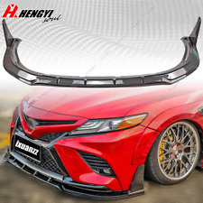 For 2018-23 Camry Se Xse V2 Style Winglet Carbon Style Front Bumper Lip Splitter
