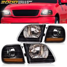 Fit For 1997-2003 Ford F15099-02 Expedition Black Headlightscorner Lights Pair