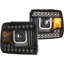 15-17 Gmc Sierra 253500 Anzo Black Plank Style Switchback Headlights..