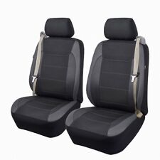 Universal Front Set Car Seat Covers Carbon Fiber Leather Fit Seatbelt For Tracks