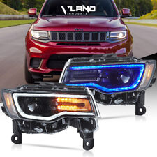 Vland Full Led Headlight For 2014-2022 Jeep Grand Cherokee Wsequentialbule Drl