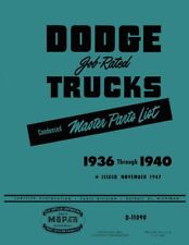 1936 1937 1938 1939 1940 Dodge Truck Part Numbers Book List Guide Catalog Oem