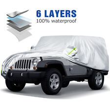 For Jeep Wrangler 24 Door 6 Layers Car Cover Waterproof With Door Zipper Design