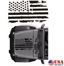 Distressed Usa Flag Hood Vinyl Sticker Decal - Any Hood Fits For Jeep Wrangler