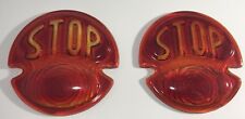 Pair Glass Stop Lens For Ford Model A Duolamp Tail Light 1928-1931