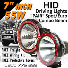 Hid Xenon Driving Lights - Pair 7 Inch 55w Spoteuro Beam Combo 4x4 4wd Off Road