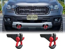 Front Tow Hook Shackle Mounts And Red D-rings For 2019-2023 Ford Ranger