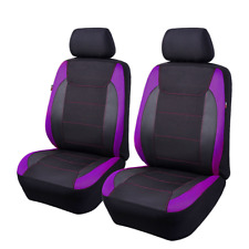 Universal Front Set Car Seat Covers Protectors Carbon Fiber Fit Armrest Purple