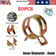 Us 50pcs 6mm 14 Spring Hose Clamps Fastener Fuel Water Line Pipe Air Tube Clip