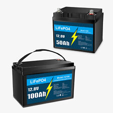 12v 50ah 100ah Lifepo4 Lithium Battery Deep Cycle For Rv Solar Trolling Motor
