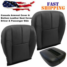 Console Armrest Cover Bottom Leather Seat Cover For 07-14 Chevy Silverado Black