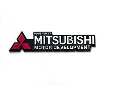 For Mitsubishi Powered By Mitsubishi Logo Aluminium Alloy Car Badge Emblem Fit